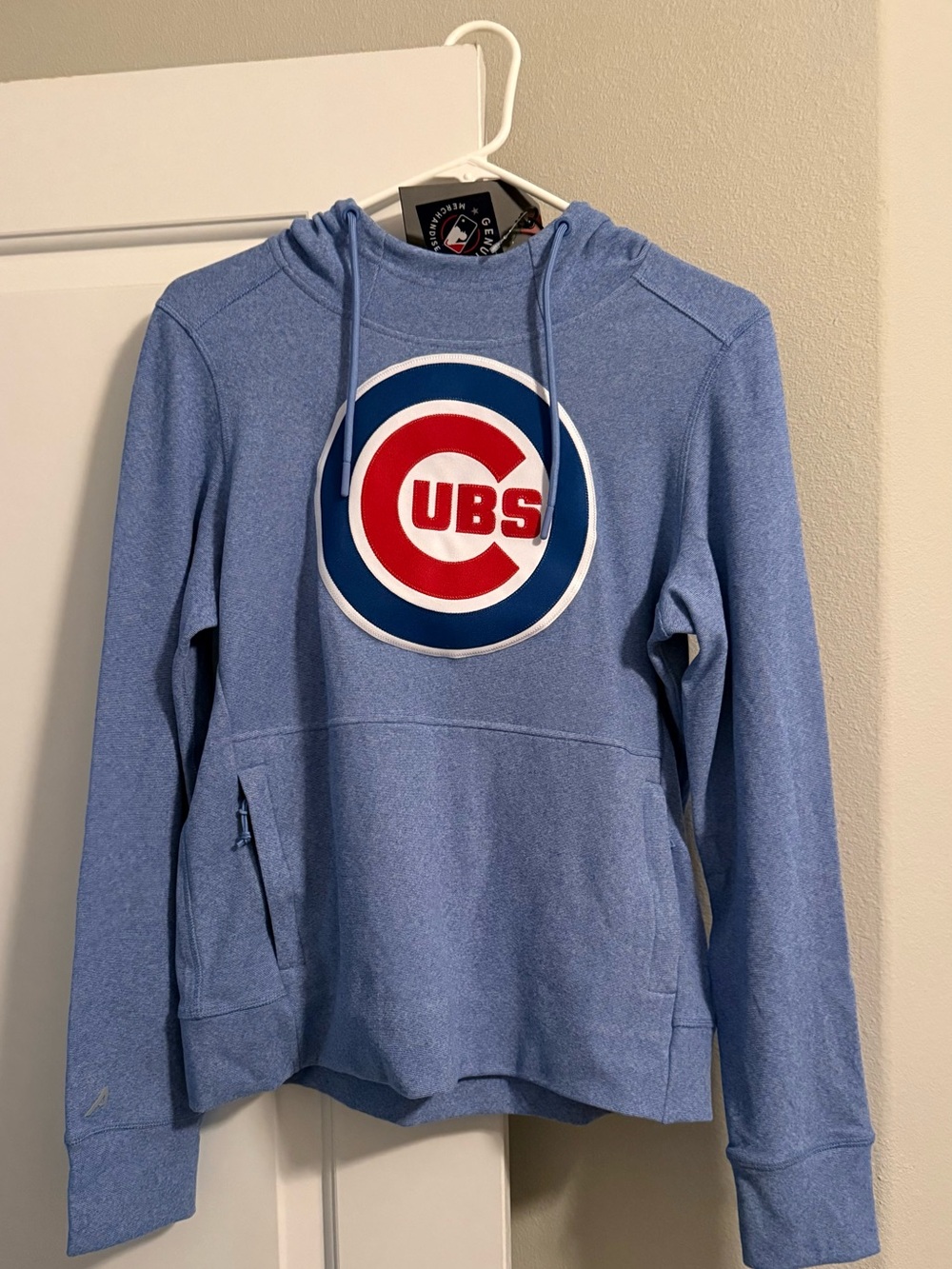 Genuine Merchandise Antigua Navy and Red MLB Chicago Cubs Logo Hoodie